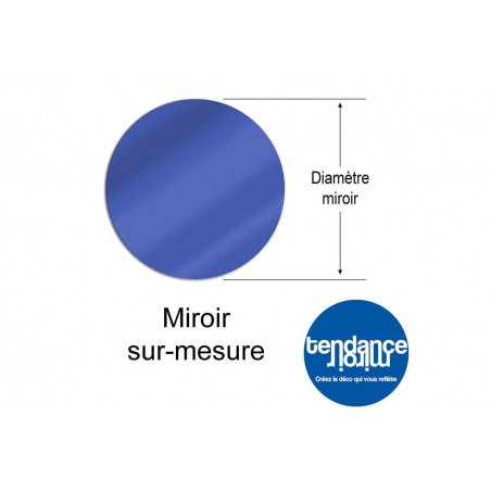 Miroir Bleu Acrylique 3mm Sur-Mesure Rond - Tendance Miroir